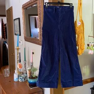 Madewell velvet high waist Capri pants